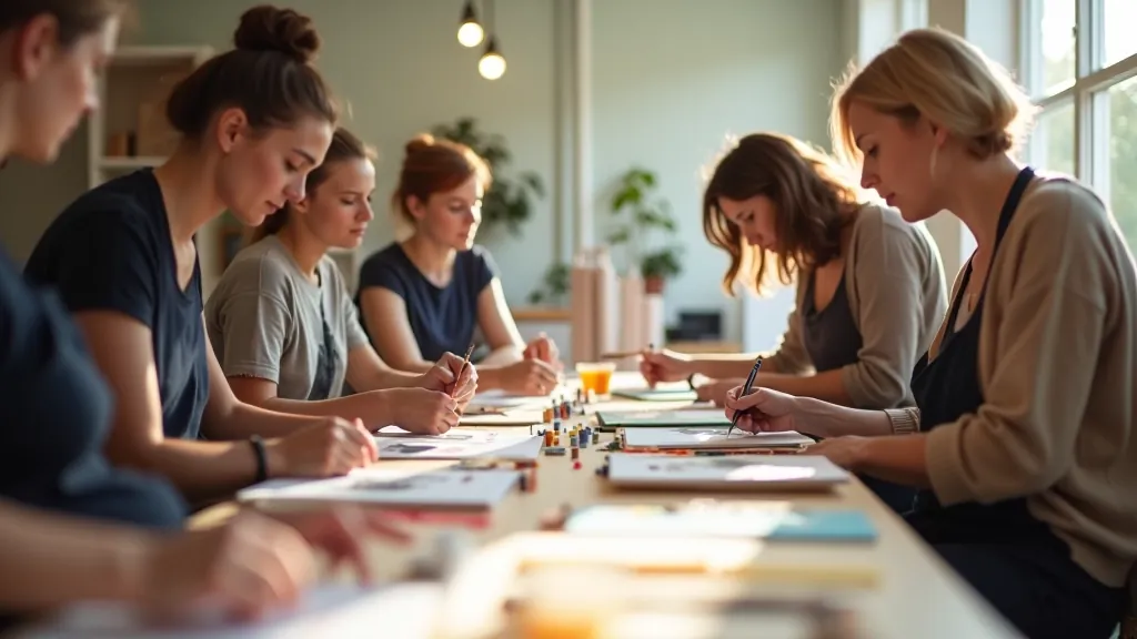 Community workshop with artists and makers working together on creative projects